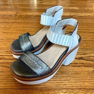 Naked Feet Basalt Grey Heeled Sandal size 6
